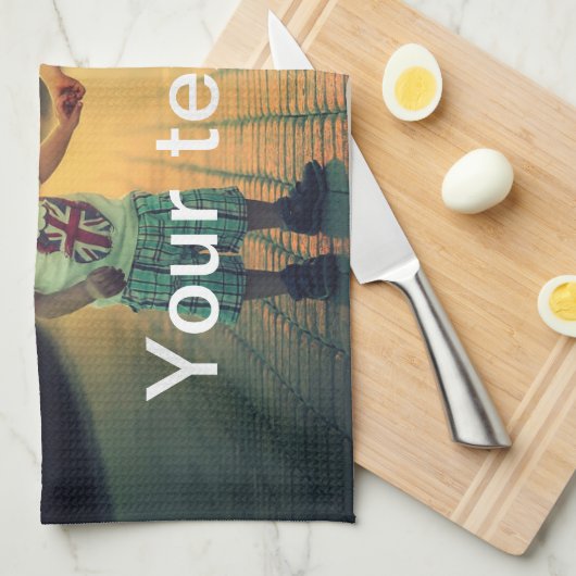 Linge De Cuisine Photo et texte faits sur commande (Quart Plié)