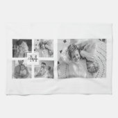 Linge De Cuisine Photo Famille Collage tendance Noir & Blanc Initia (Horizontal)