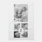 Linge De Cuisine Photo Famille Collage tendance Noir & Blanc Initia (Vertical)