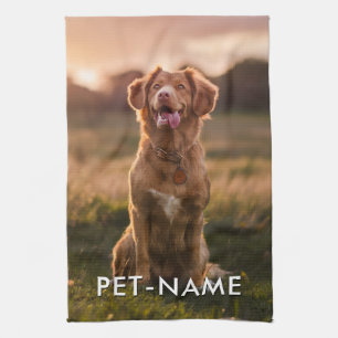 Linge De Cuisine Photo personnalisée avec le nom de votre chien