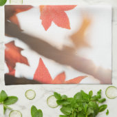 Linge De Cuisine Photo Red Autumn Leaf Nature (Plié)