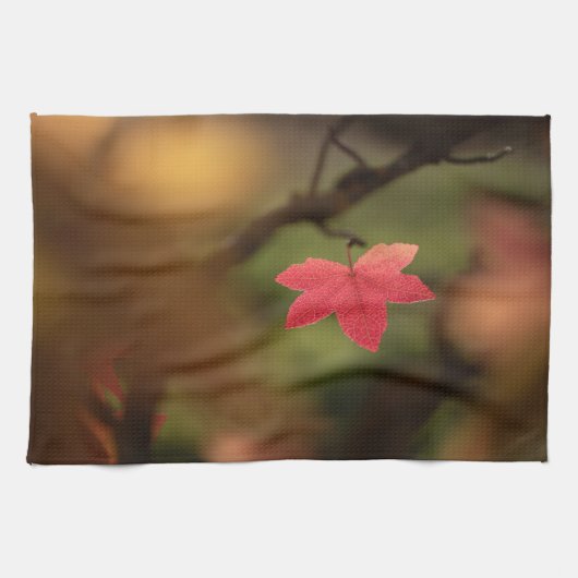 Linge De Cuisine Photo Red Leaf Nature (Horizontal)