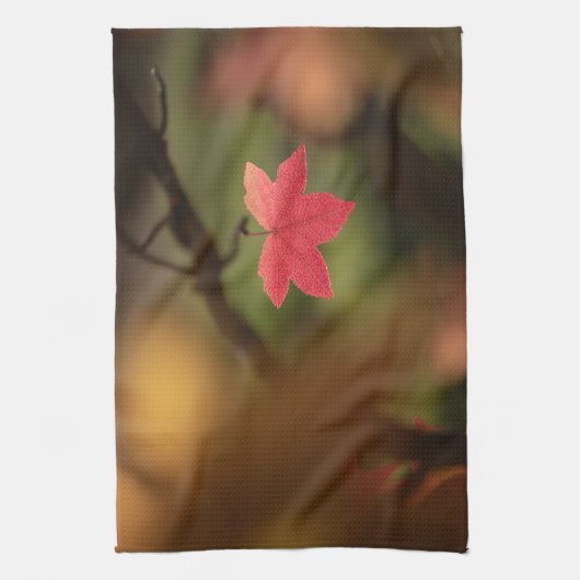 Linge De Cuisine Photo Red Leaf Nature (Vertical)