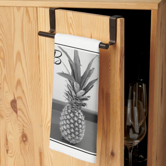 Linge De Cuisine Photo simple d'un ananas avec une initiale unique (Pliage en tiers)