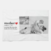 Linge De Cuisine Photo & Texte Moderne Coeur Rouge Mère Cadeau (Horizontal)