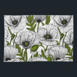 Linge De Cuisine Photos blanches sur blanc<br><div class="desc">Pavot blanc dessiné à la main,  motif vectoriel transparent</div>