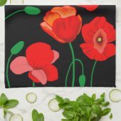 Linge De Cuisine Photos rouges sur arrière - plan noir (Plié)