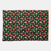 Linge De Cuisine Pickleball de Noël Rouge Green Paddles Balls Noir (Horizontal)