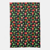 Linge De Cuisine Pickleball de Noël Rouge Green Paddles Balls Noir (Vertical)