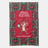 Linge De Cuisine Pickleball 🎄 Joyeux Noël, texte personnalisé (Vertical)