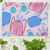 Linge De Cuisine Pickleball Paddles et boules Pink Preppy (Plié)