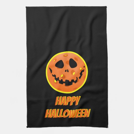 Linge De Cuisine Pickleball Squelette Jack-o'Lantern Halloween (Vertical)