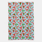 Linge De Cuisine Pickleballs et pagaies rouges et verts de Noël (Vertical)