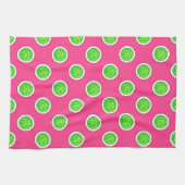 Linge De Cuisine Pickleballs rose et vert Preppy Kitchen (Horizontal)