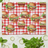 Linge De Cuisine Picnic Burger Delight Retro Gingham & Cheeseburger (Plié)