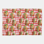 Linge De Cuisine Picnic Burger Delight Retro Gingham & Cheeseburger (Horizontal)