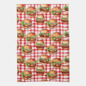 Linge De Cuisine Picnic Burger Delight Retro Gingham & Cheeseburger (Vertical)
