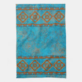 Linge De Cuisine Pics Turquoise géométrique du sud-ouest (Vertical)