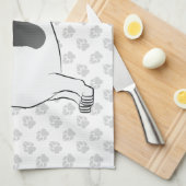 Linge De Cuisine Piebald Noir Et Tan Cheveux Courtes Dachshund & Pâ (Quart Plié)