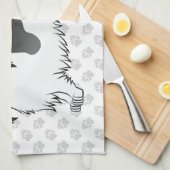 Linge De Cuisine Piebald Noir Et Tan Longues Cheveux Dachshund & Pa (Quart Plié)