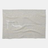 Linge De Cuisine Pièces d'or rustique Motif Monogram Initiales mign (Horizontal)