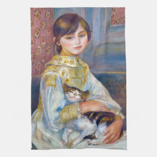 Linge De Cuisine Pierre-Auguste Renoir - Enfant avec chat