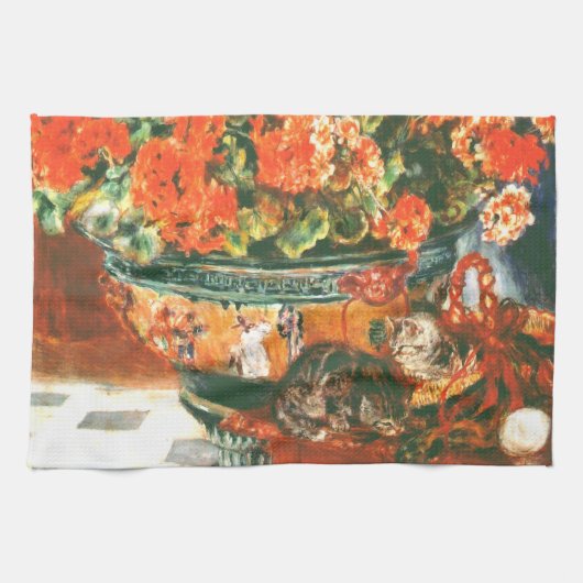 Linge De Cuisine Pierre-Auguste Renoir Geraniums Et Chats (Horizontal)
