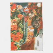 Linge De Cuisine Pierre-Auguste Renoir Geraniums Et Chats (Vertical)