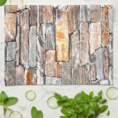 Linge De Cuisine Pierre | motif en pierre naturelle | briques (Plié)