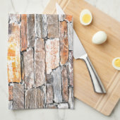 Linge De Cuisine Pierre | motif en pierre naturelle | briques (Quart Plié)