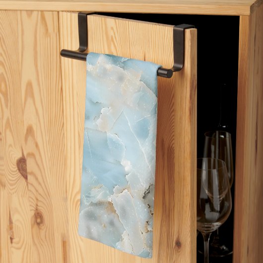 Linge De Cuisine Pierre précieuse esthétique bleu clair moderne lux (Pliage en tiers)