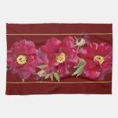 Linge De Cuisine Pierre rouge avec feuillage sur Arrière - plan rou (Horizontal)