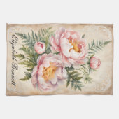 Linge De Cuisine Pies roses et dentelle (Horizontal)