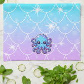 Linge De Cuisine Pieuvre bleue mignonne (Plié)