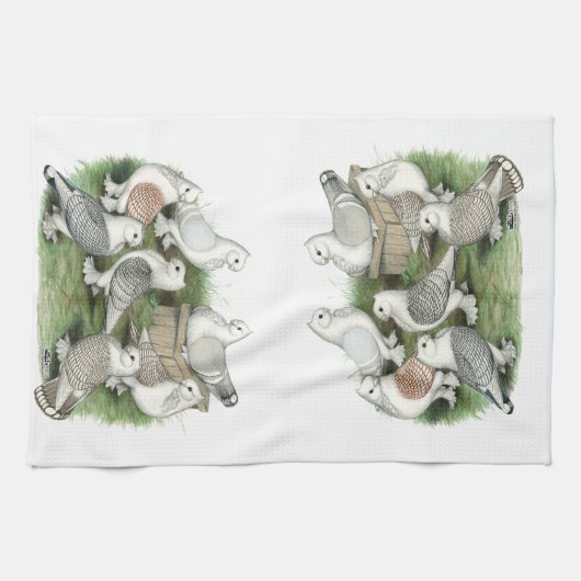 Linge De Cuisine Pigeons classiques de vrille (Horizontal)
