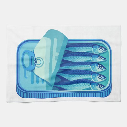 Linge De Cuisine Pilchards Design Kitchen Towel (Horizontal)