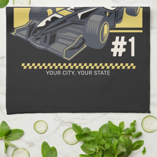 Linge De Cuisine Pilote de voiture de course rapide de l'équipe de  (Plié)