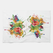 Linge De Cuisine Piment & Bell Peppers Splatter Art (Horizontal)
