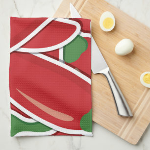 Linge De Cuisine Piments de piment rouge funky