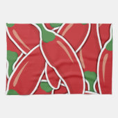 Linge De Cuisine Piments de piment rouge funky (Horizontal)