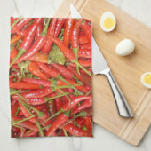 Linge De Cuisine piments rouges (Quart Plié)