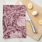 Linge De Cuisine Pimpernel Maroon, William Morris (Quart Plié)