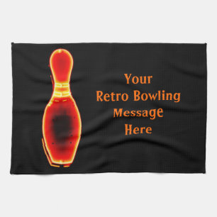 Linge De Cuisine Pin de bowling au néon vintage