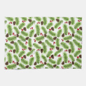 Linge De Cuisine Pin de Noël et baies rouges (Horizontal)
