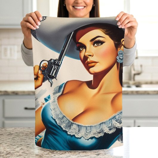 Linge De Cuisine Pin-up rétro Far West