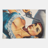 Linge De Cuisine Pin-up rétro Far West (Horizontal)