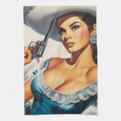 Linge De Cuisine Pin-up rétro Far West (Vertical)