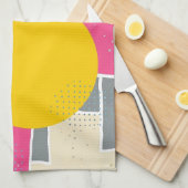 Linge De Cuisine Pinceau Abstrait Rétro (15) (Quart Plié)