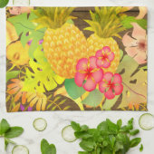 Linge De Cuisine Pinceau d'ananas Floral (Plié)