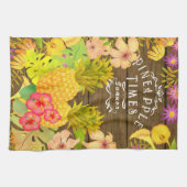 Linge De Cuisine Pinceau d'ananas Floral (Horizontal)